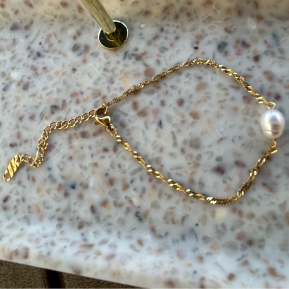New Freshwater pearl Bracelet, 18 K Gold Plated - Picture 3 of 3